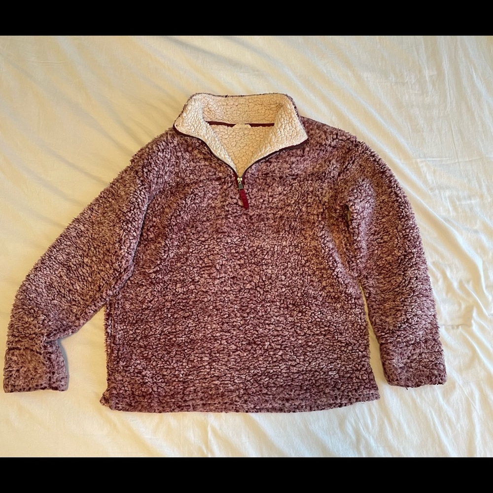 Cozy Maroon Shearling Jacket!